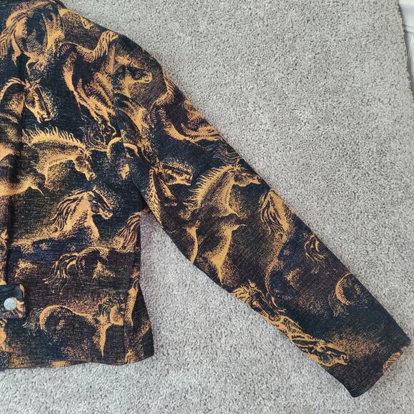 To Die For Vintage Black Western Cowgirl Equestrian Horse Blazer Womens Medium - Picture 9 of 9